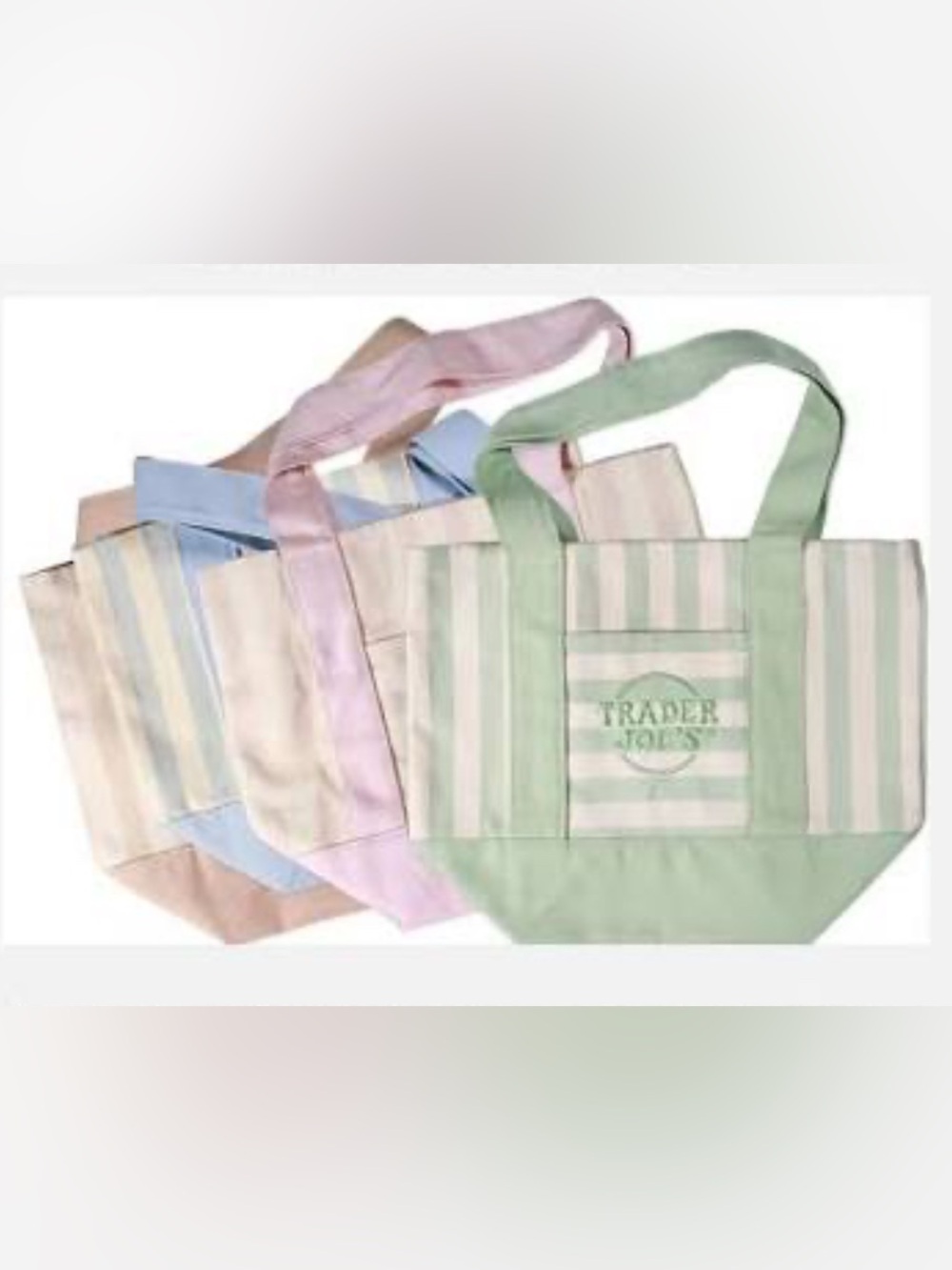 Trader Joe's Unveils Pastel Striped
Mini Totes Bag for Summer 2026 New set of 4